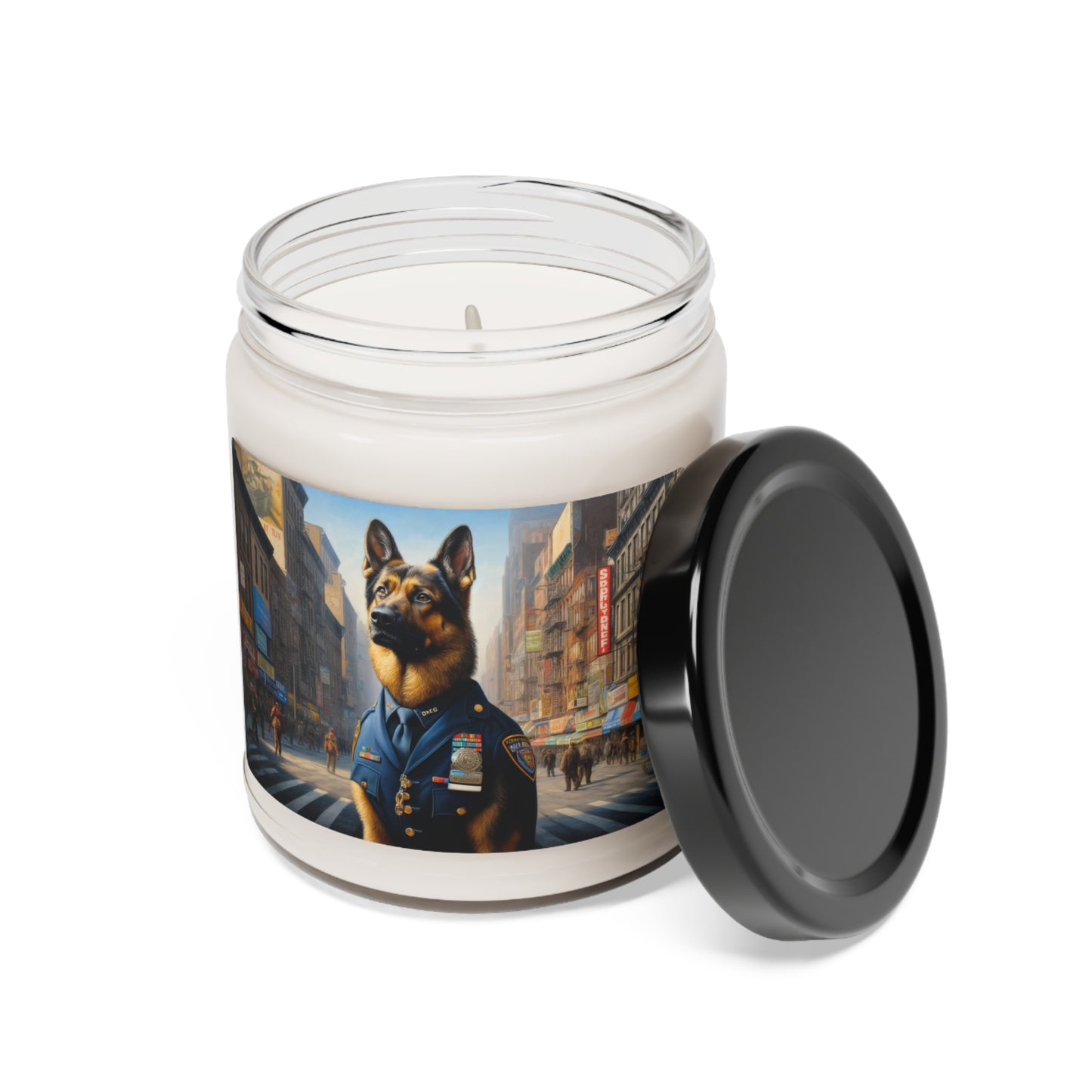 German Shepherd Police Officer Scented Soy Candle, 9oz