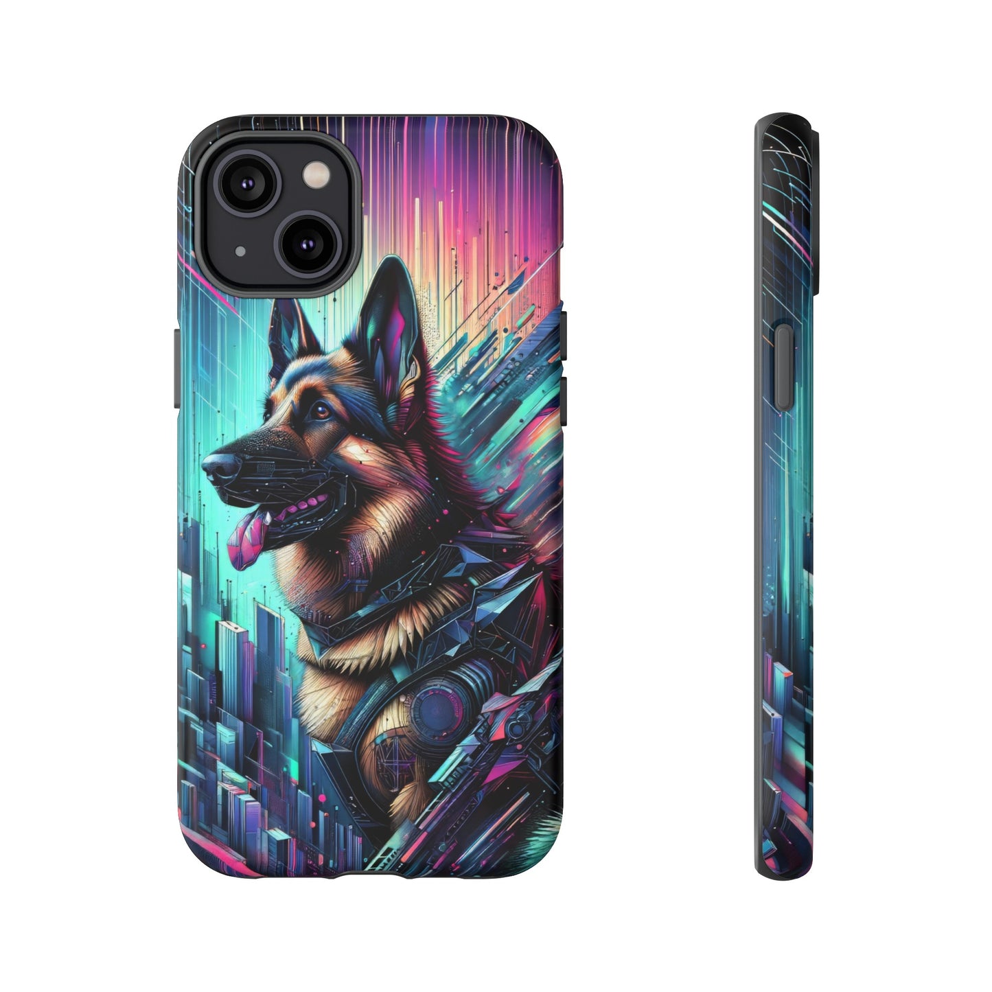 Futurism and gothic German Shepherd Phone Case