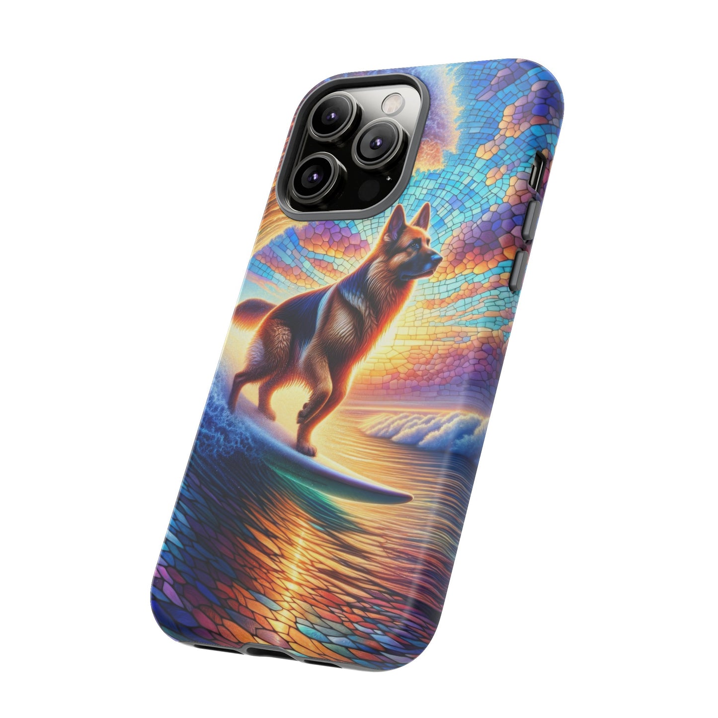 German Shepherd Surfing Phone Case