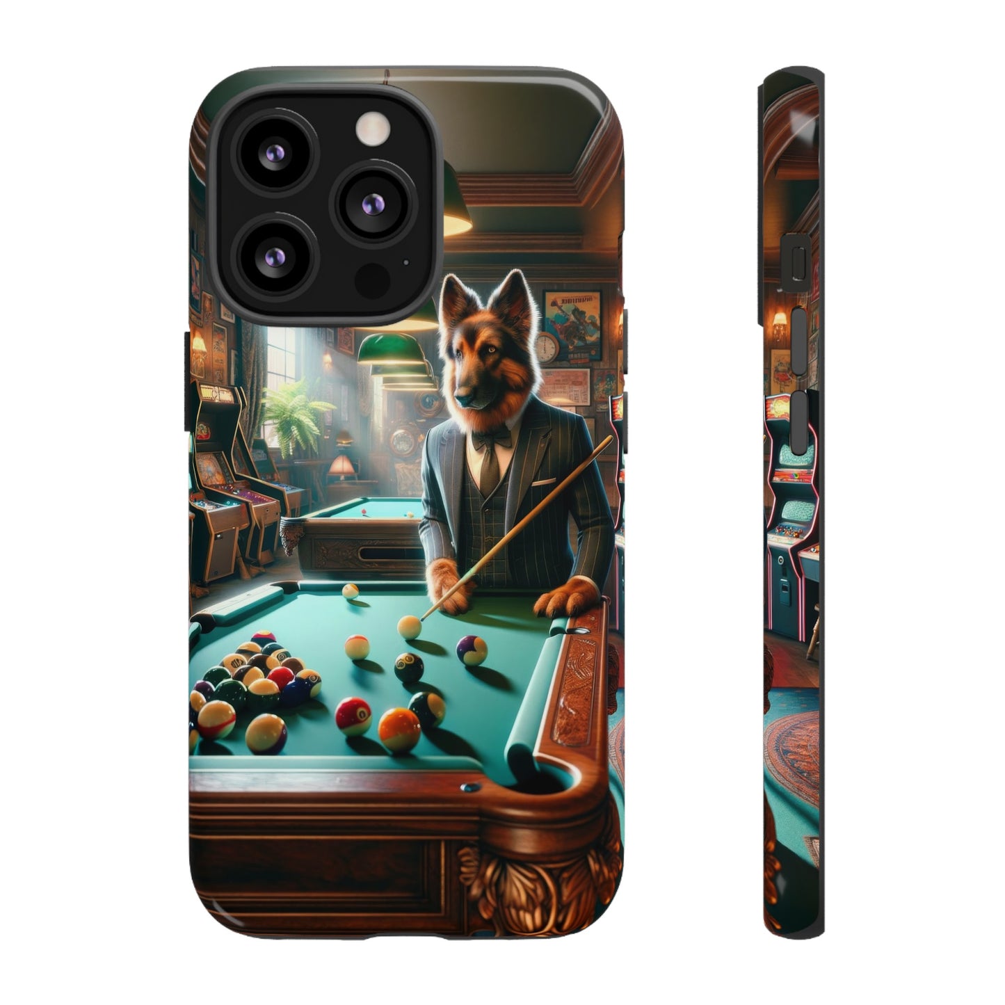 German Shepherd Playing Pool Phone Case