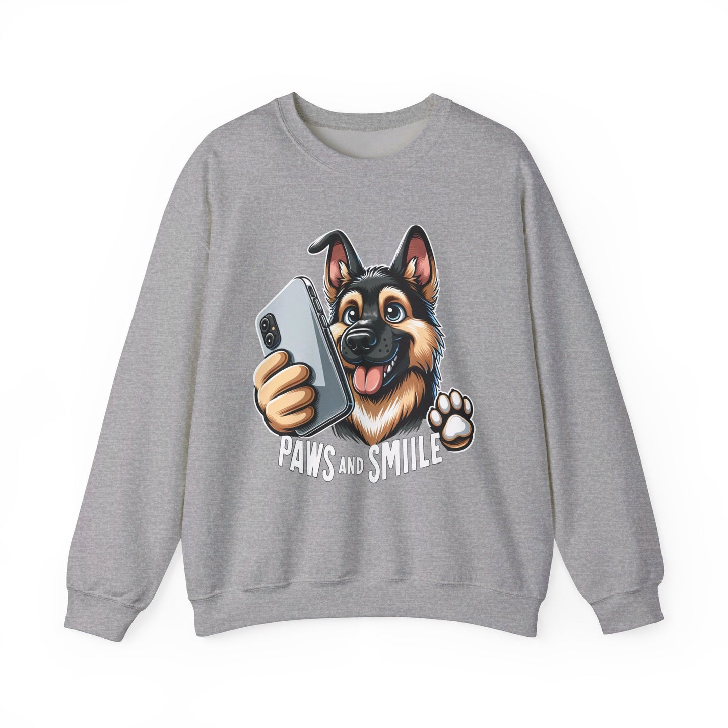 Paws and Smile Sweatshirt (10 colors) (German Shepherd)