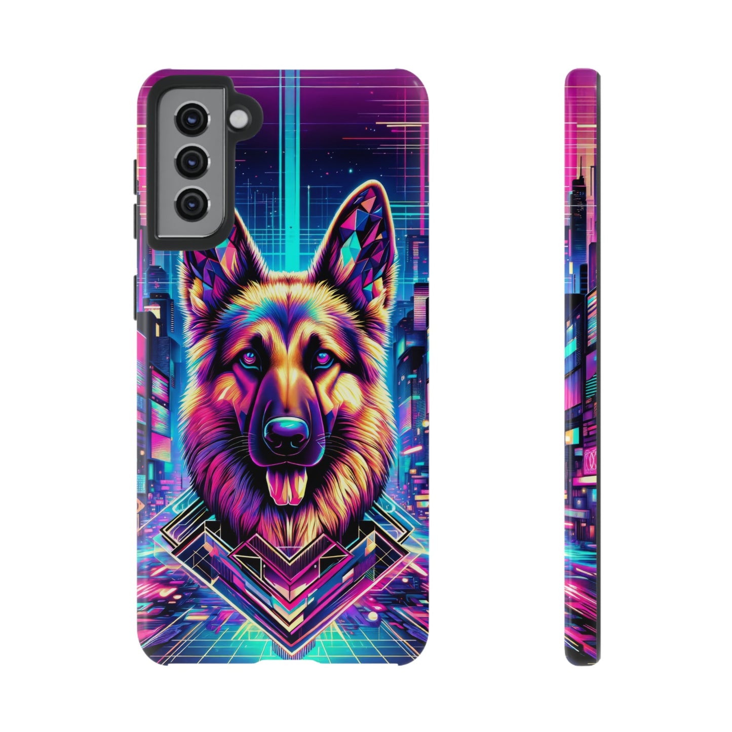 Glitch art German Shepherd Phone Case