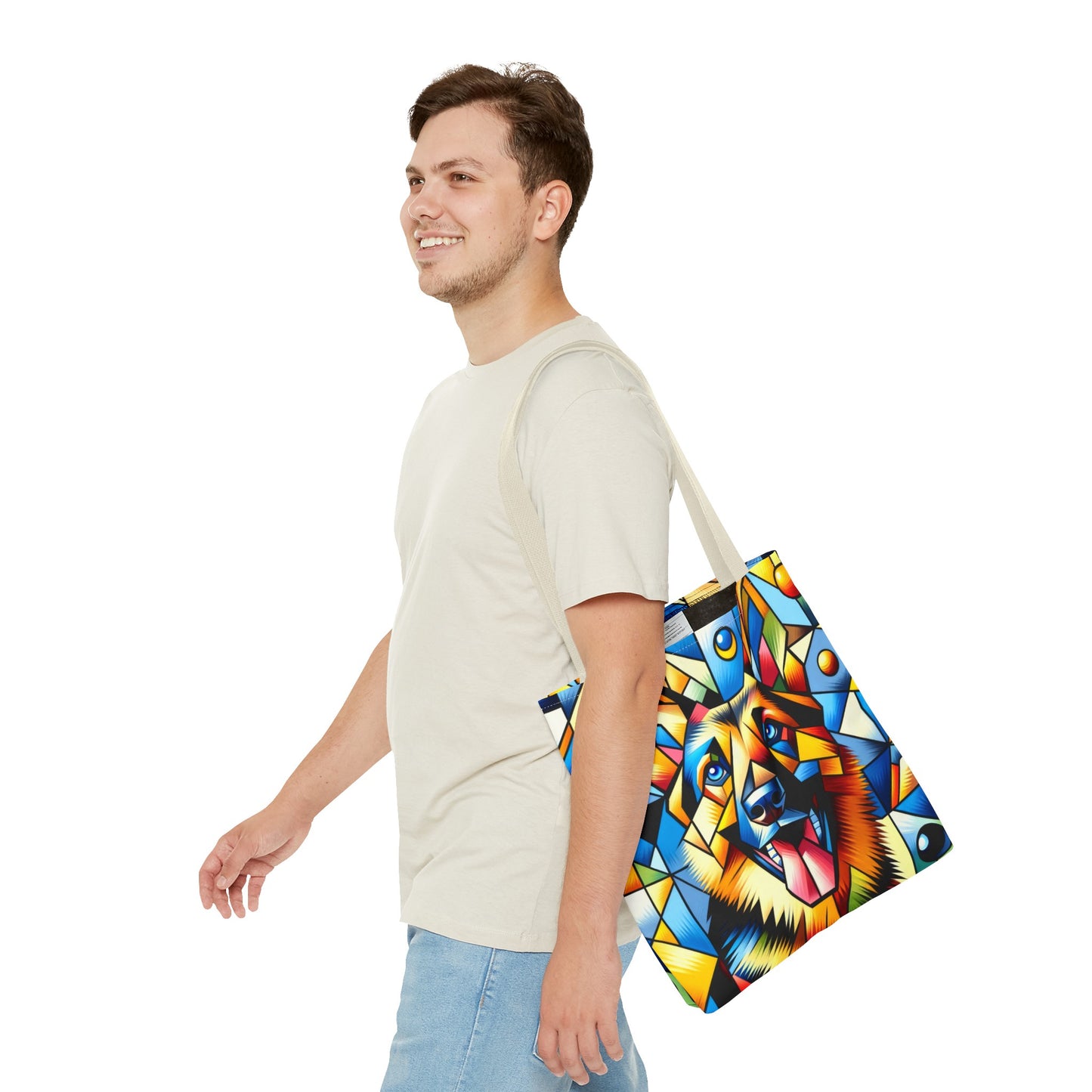 German Shepherd in Cubism Tote Bag