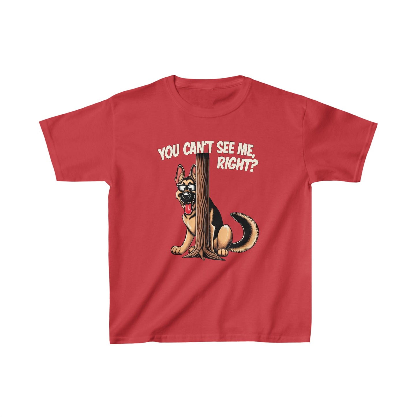 You Can't See Me.  Right? Kids Size T-Shirt (Multi colors) (German Shepherd)