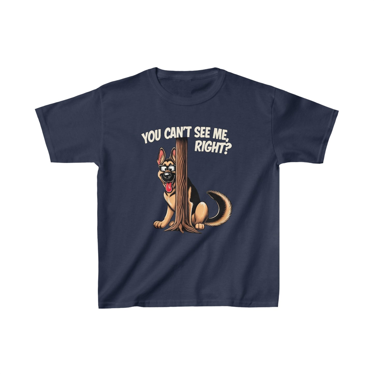 You Can't See Me.  Right? Kids Size T-Shirt (Multi colors) (German Shepherd)