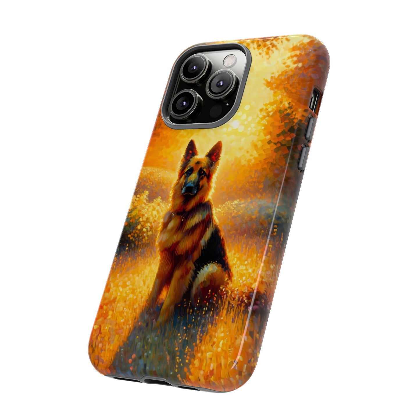 Golden hour and neo-impressionism German Shepherd Phone Case