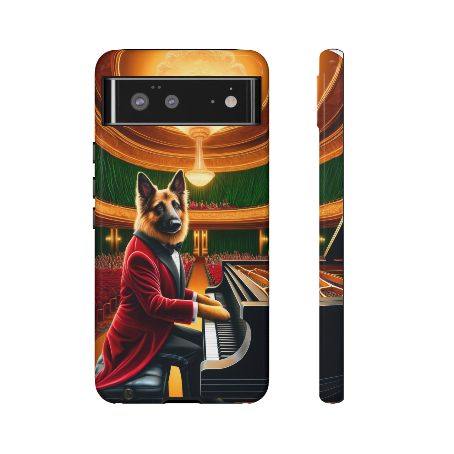 German Shepherd Playing the Piano Phone Case