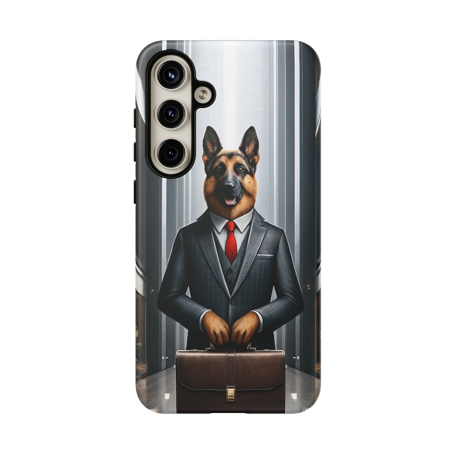 German Shepherd Wearing a Business Suit Phone Case