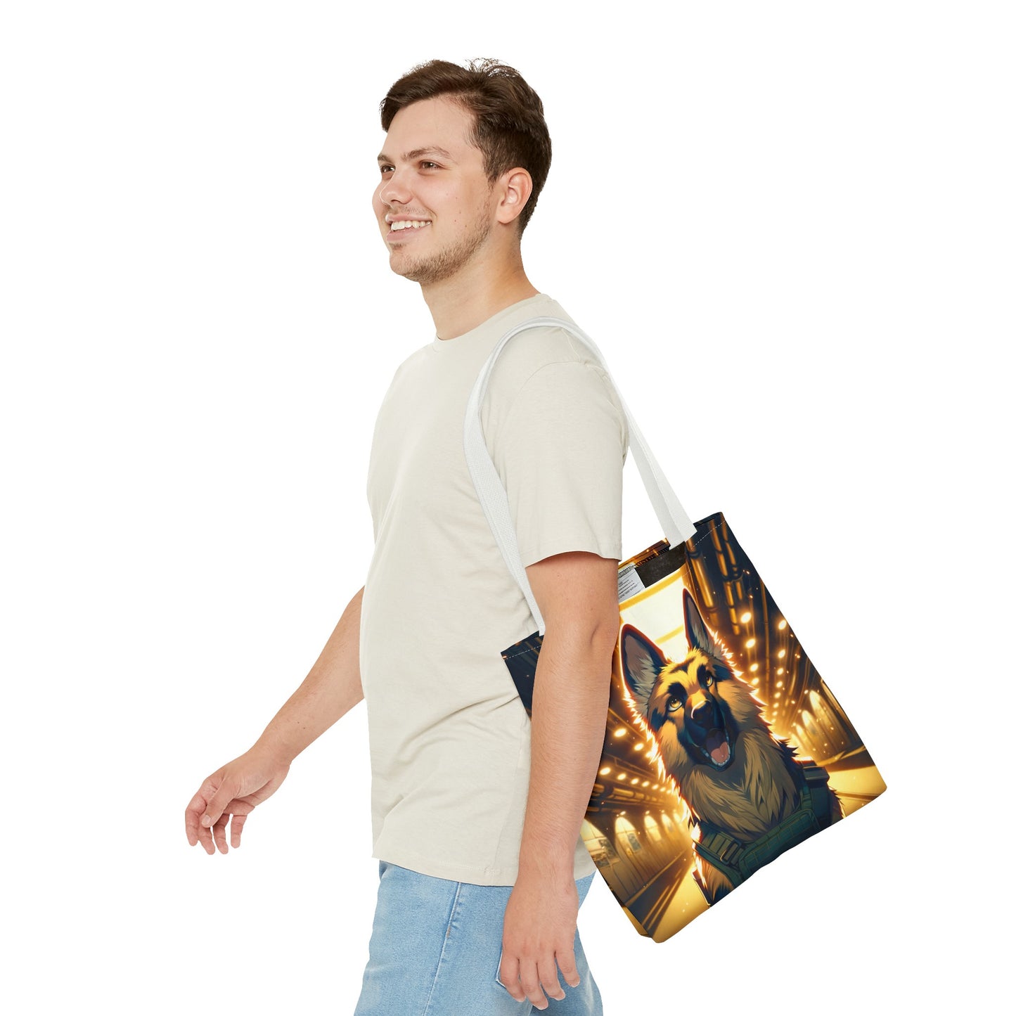 Anime German Shepherd Tote Bag