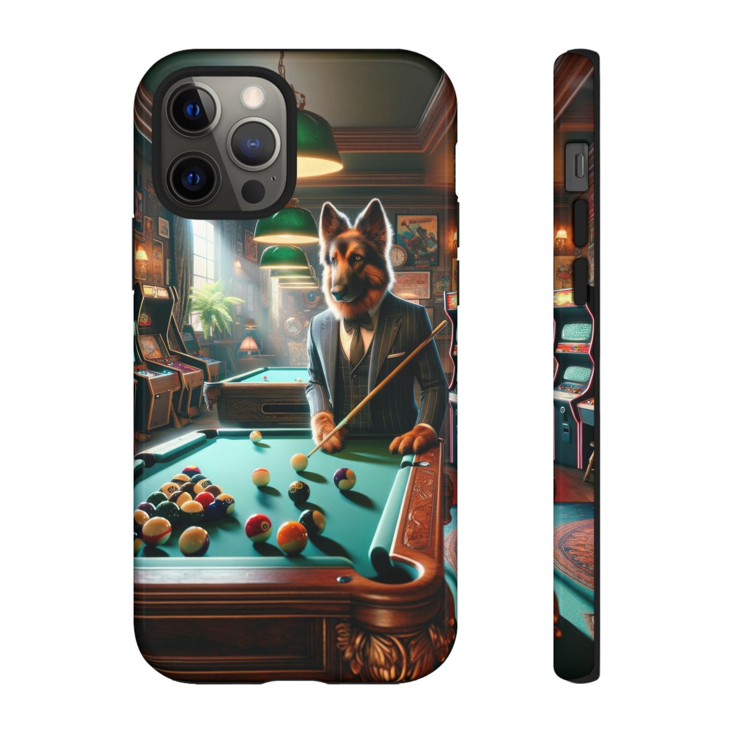 German Shepherd Playing Pool Phone Case