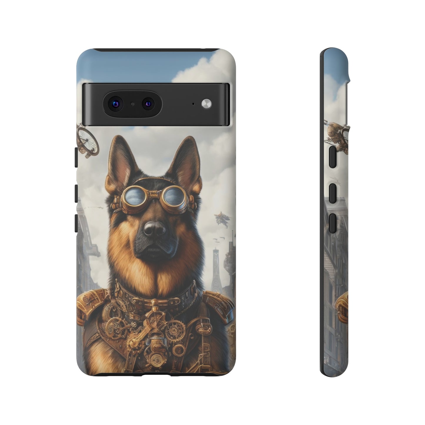 Realism and steampunk German Shepherd Phone Case