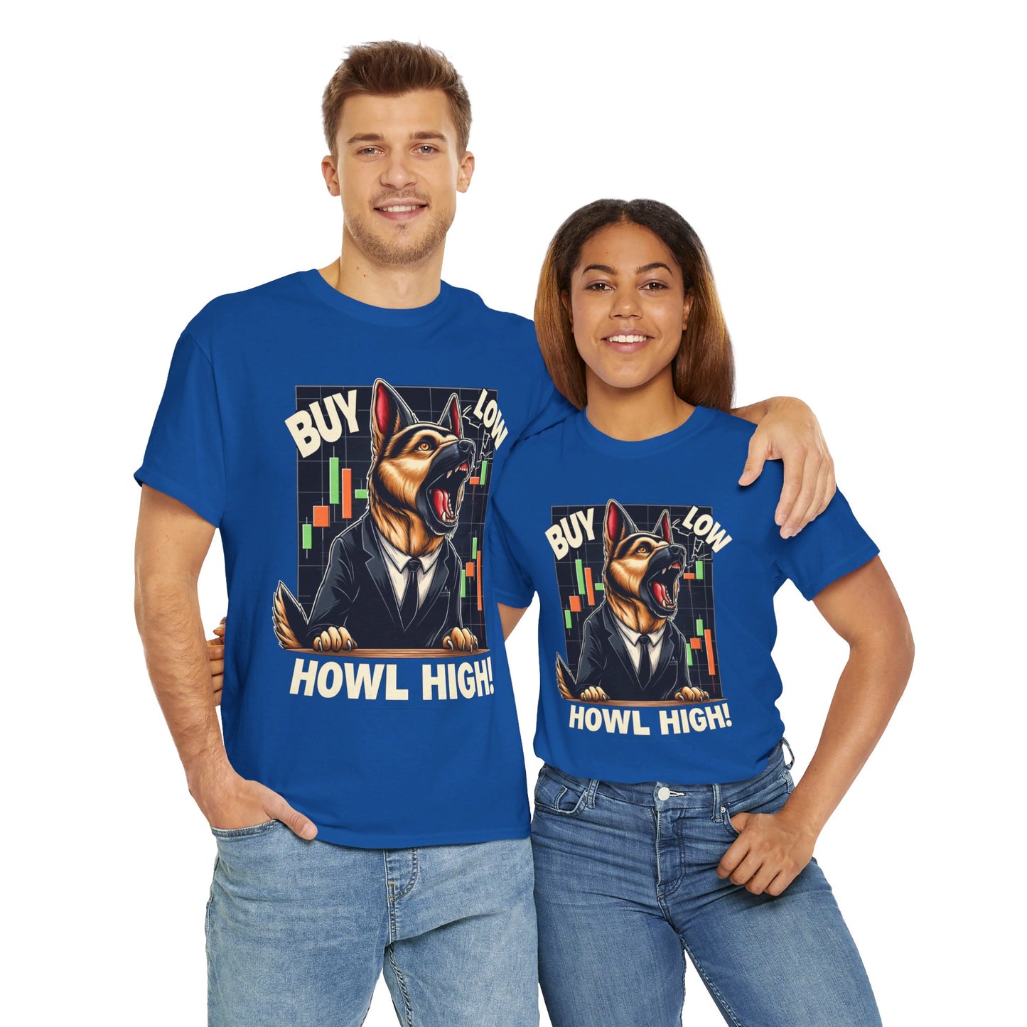 Buy Low.  Howl High! T-Shirt (13 colors) (German Shepherd)