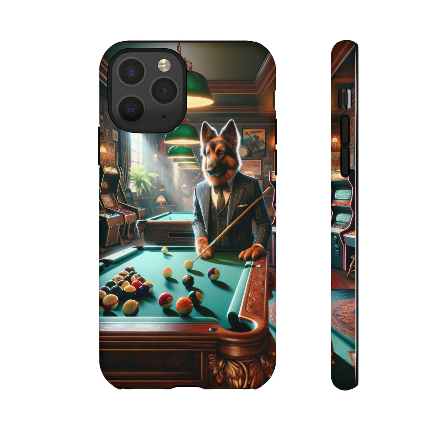 German Shepherd Playing Pool Phone Case