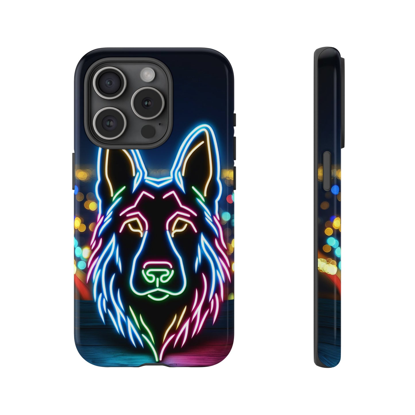 German Shepherd Neon Light Phone Case