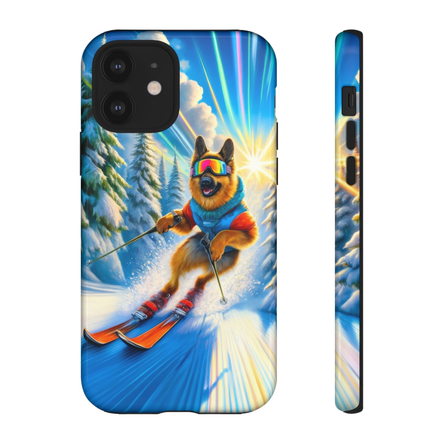 German Shepherd Skiing Phone Case