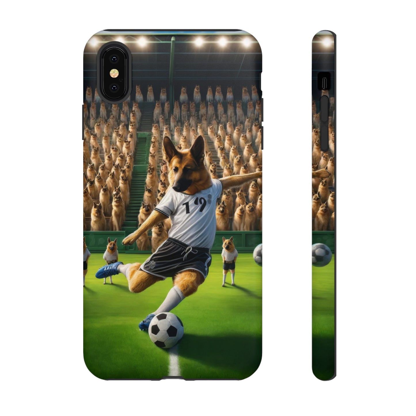 German Shepherd Playing Soccer Tough Phone Case