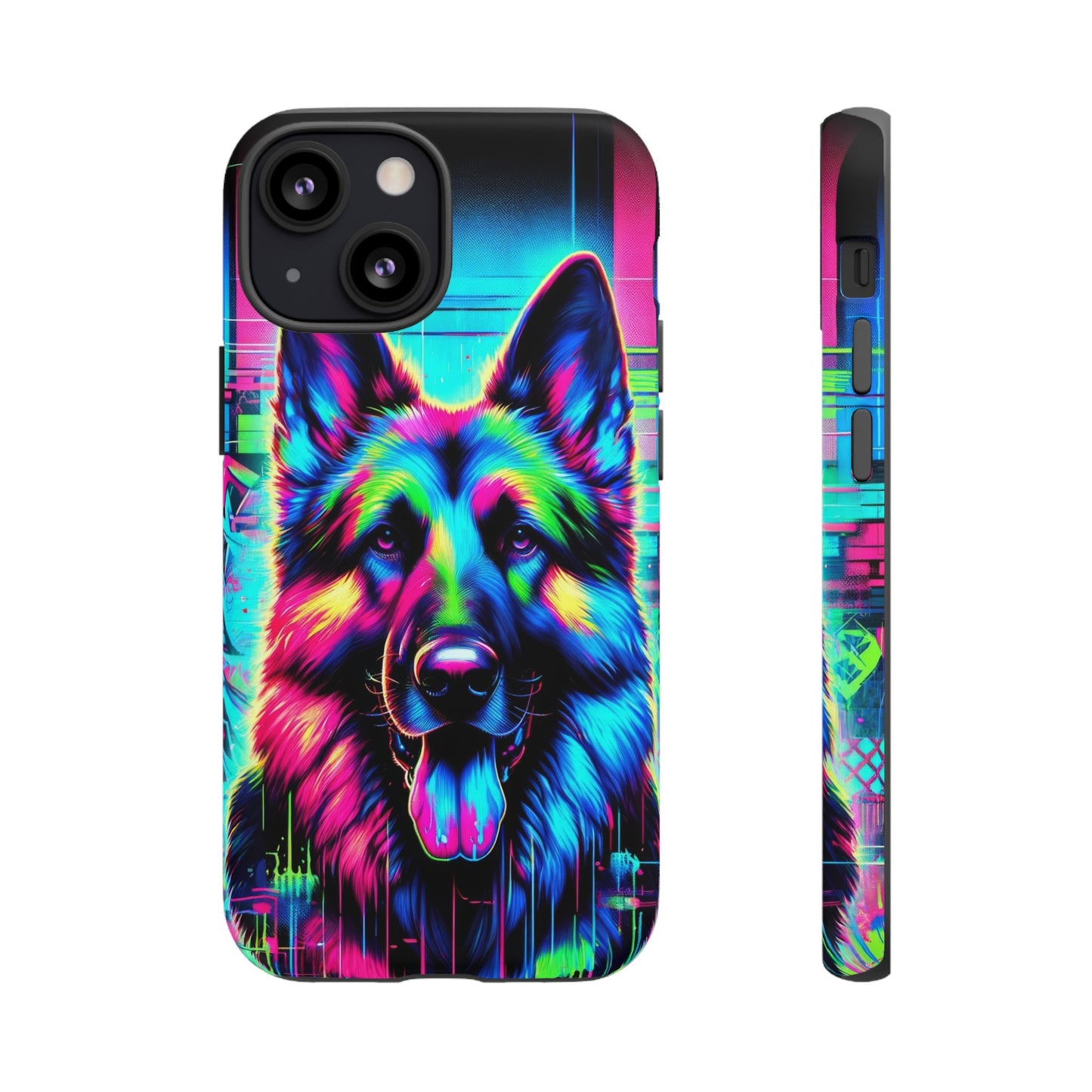 Neon graffiti German Shepherd Phone Case