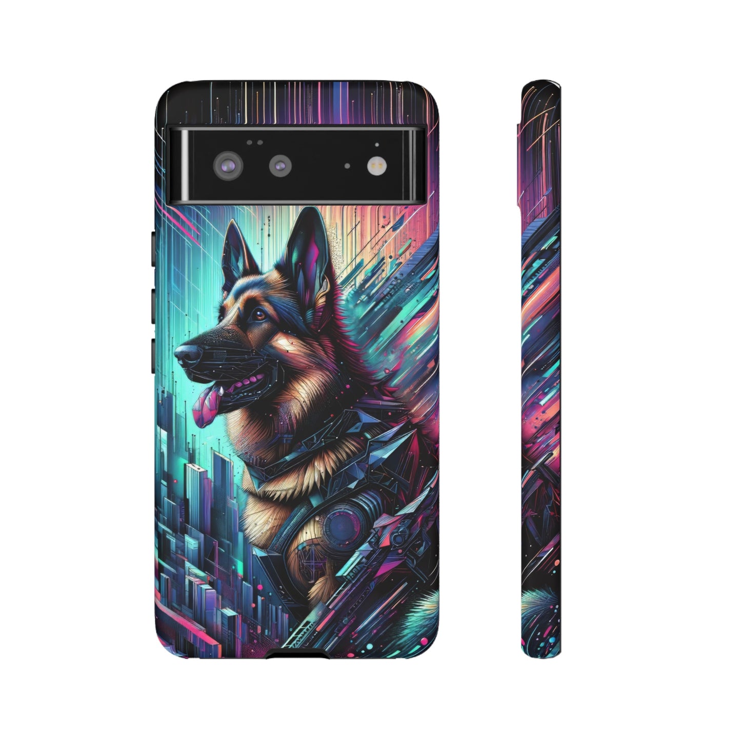 Futurism and gothic German Shepherd Phone Case