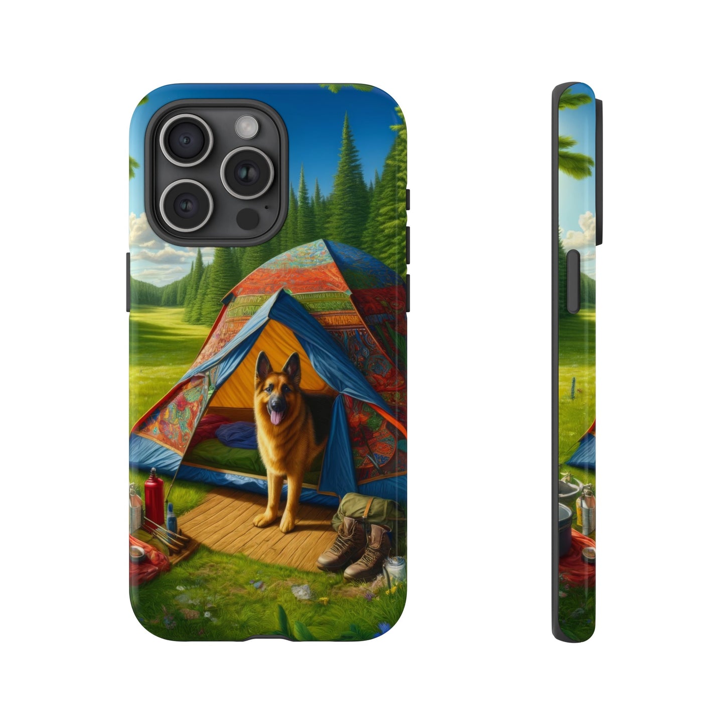 German Shepherd Camping  Phone Case