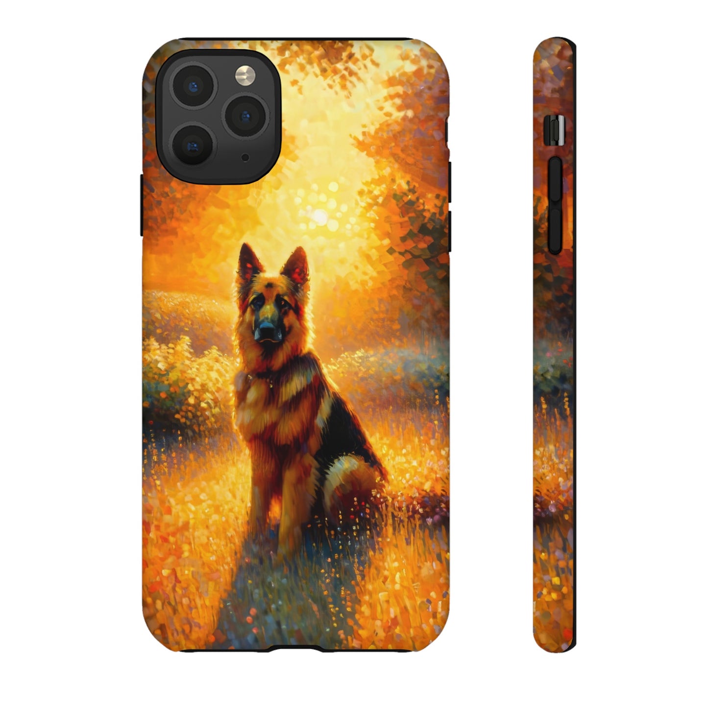 Golden hour and neo-impressionism German Shepherd Phone Case