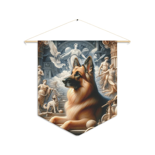 Neo-classicism and dreamy fantasy German Shepherd Pennant