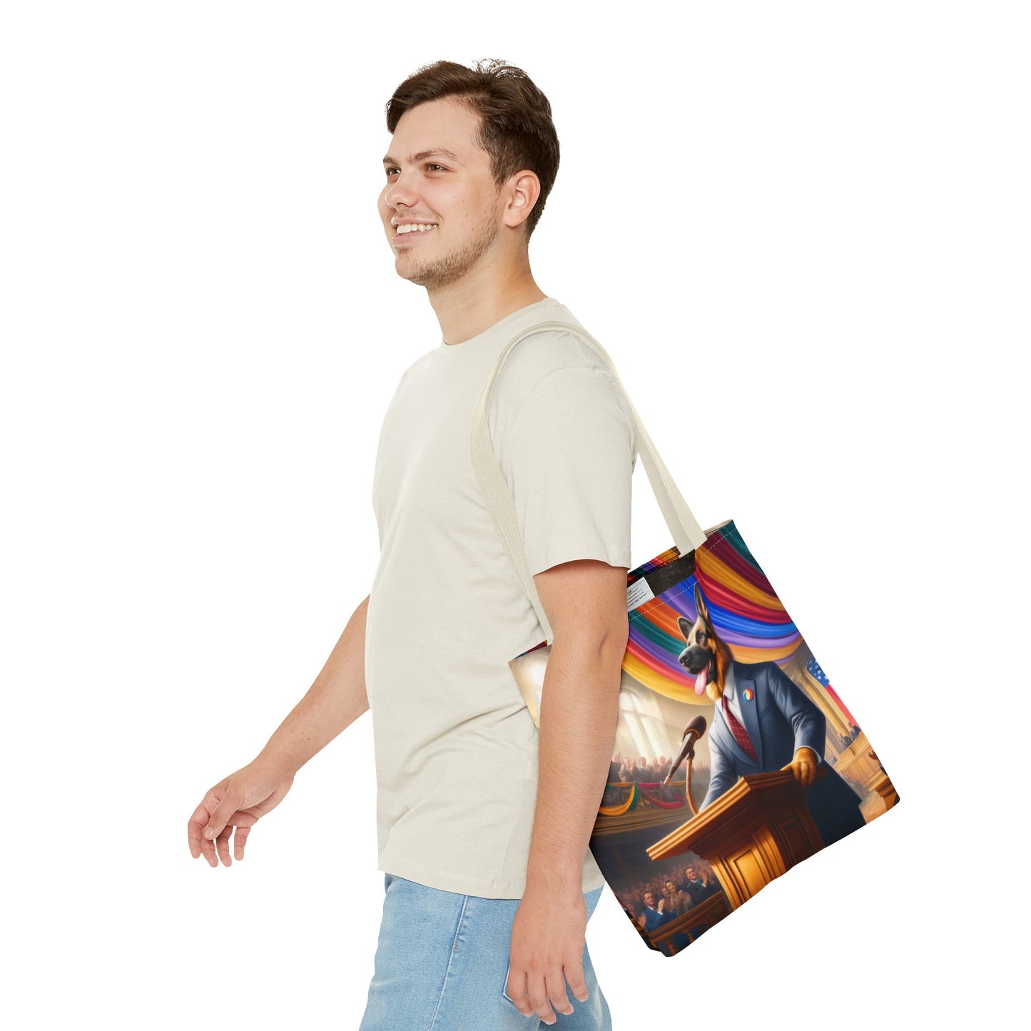 German Shepherd Giving a Speech Tote Bag