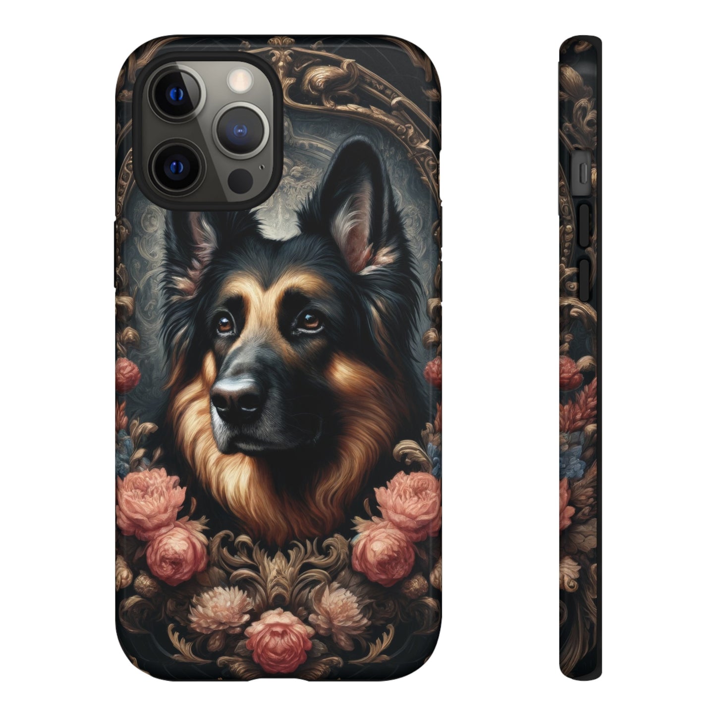 Gothic, high angle German Shepherd Phone Case