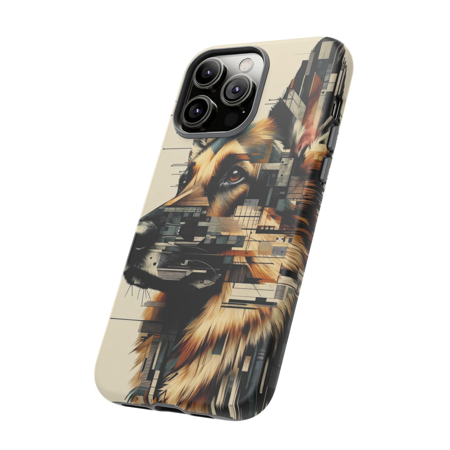 Constructivist and dadaist German Shepherd Phone Case