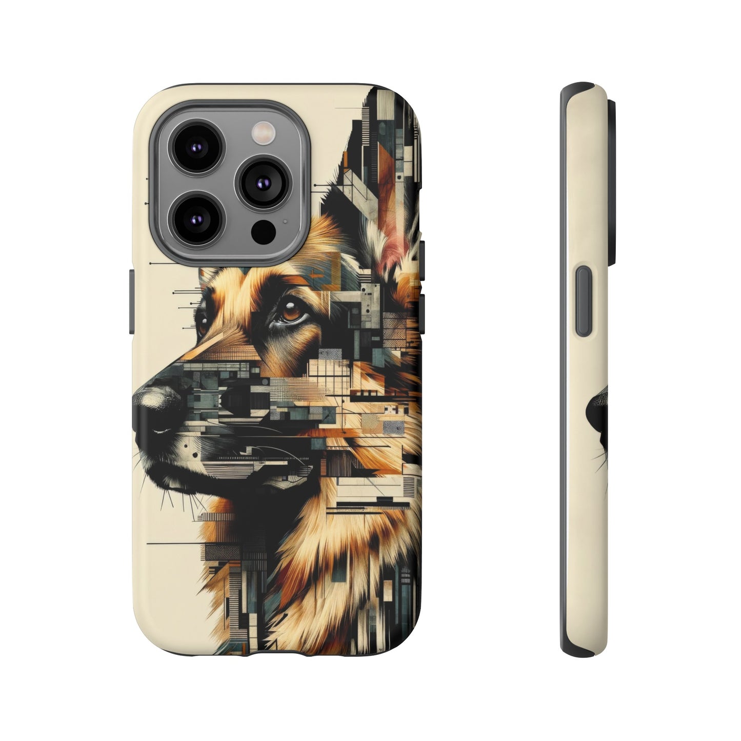 Constructivist and dadaist German Shepherd Phone Case