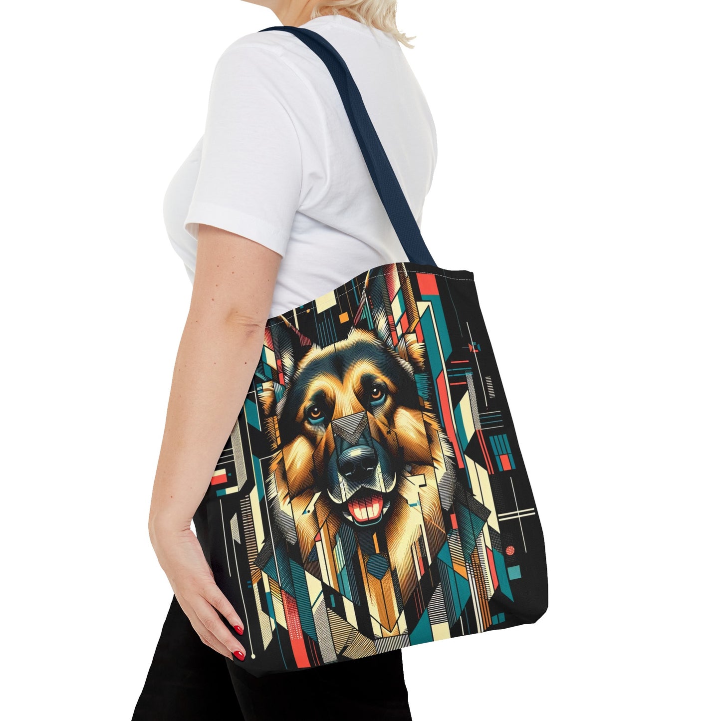 Constructivist and dadaist German Shepherd Tote Bag