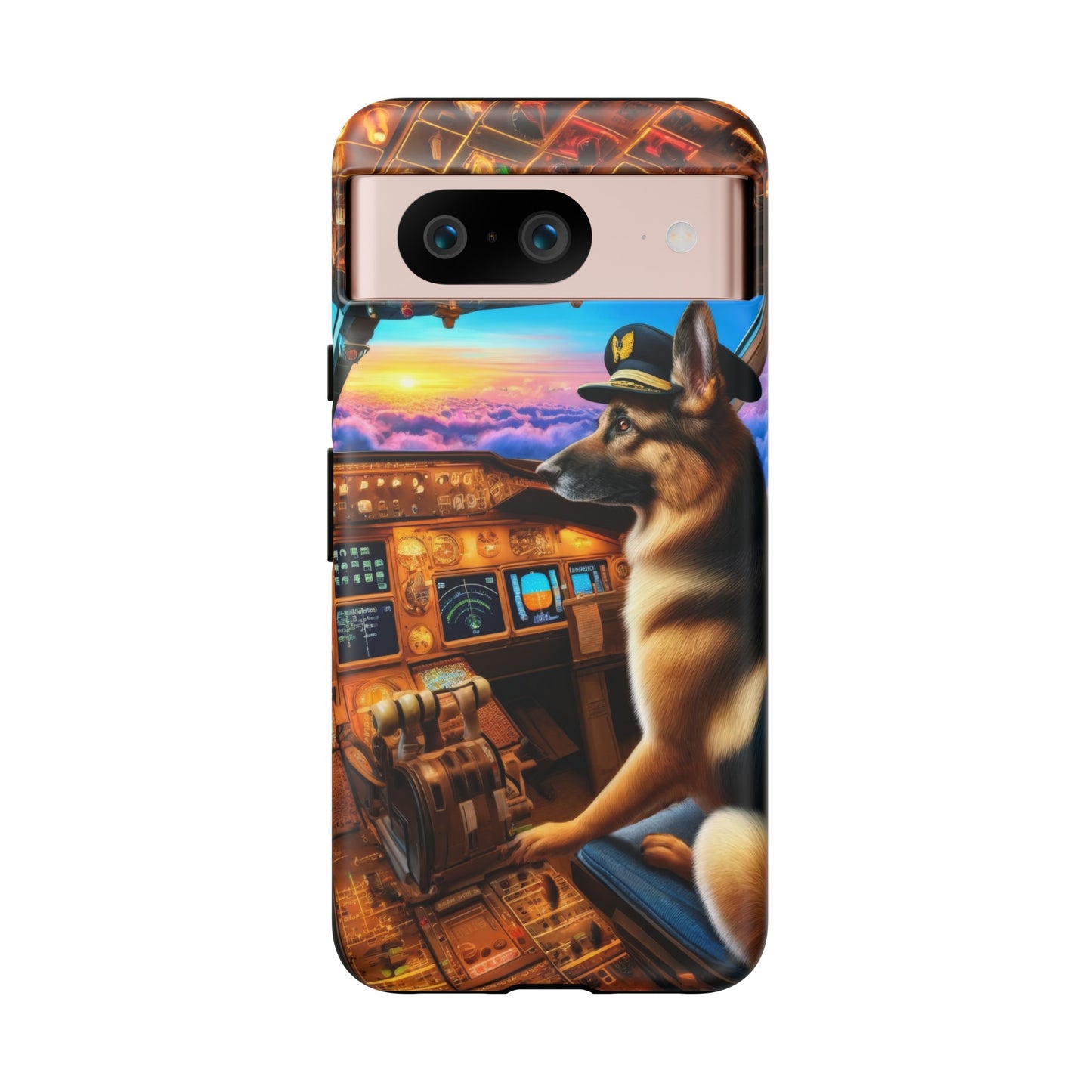 German Shepherd Flying an Airplane Phone Case