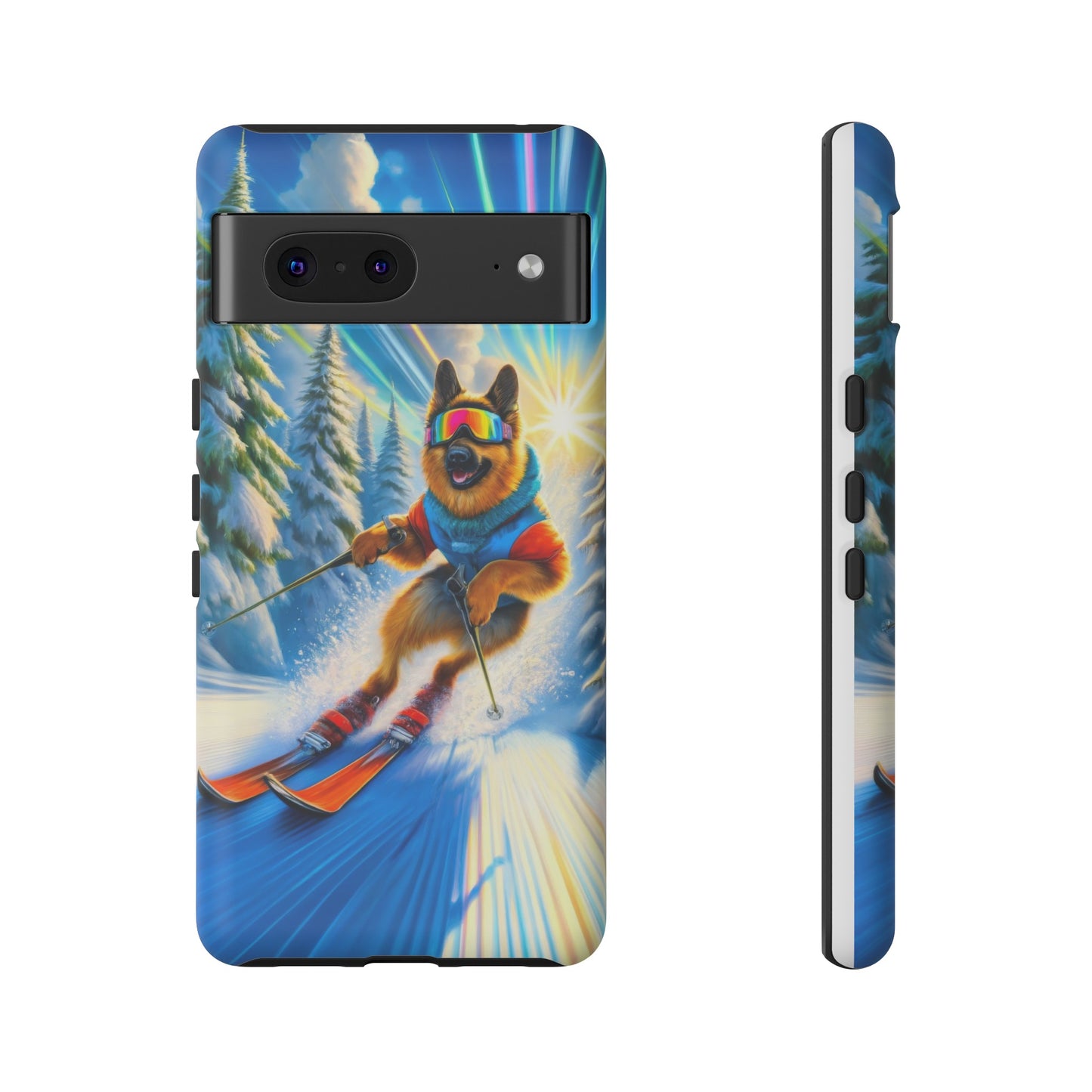 German Shepherd Skiing Phone Case