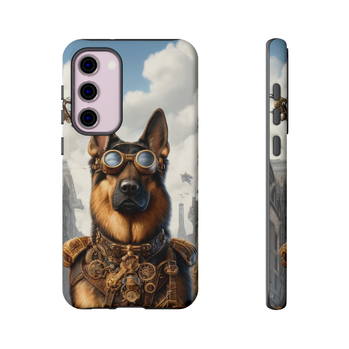 Realism and steampunk German Shepherd Phone Case