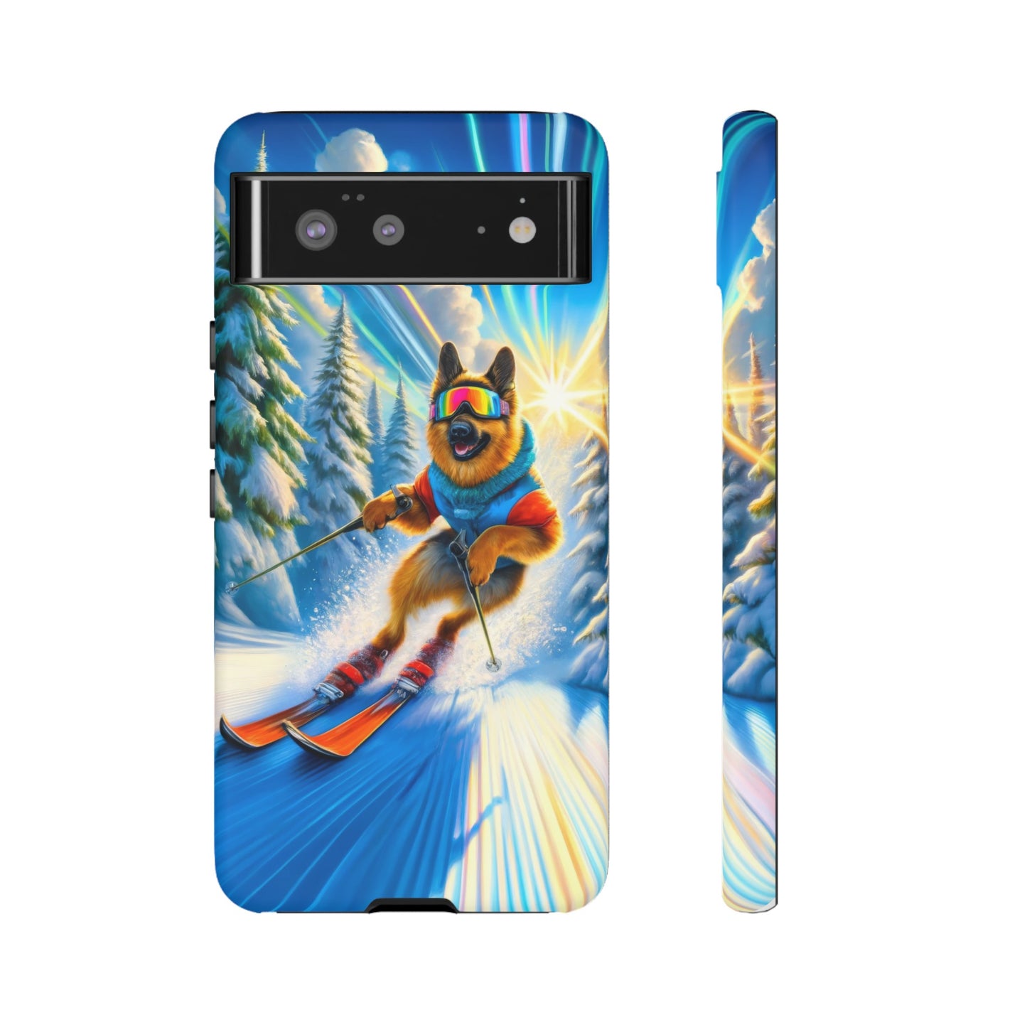 German Shepherd Skiing Phone Case