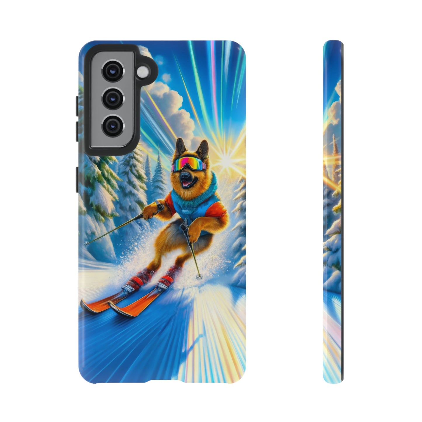 German Shepherd Skiing Phone Case