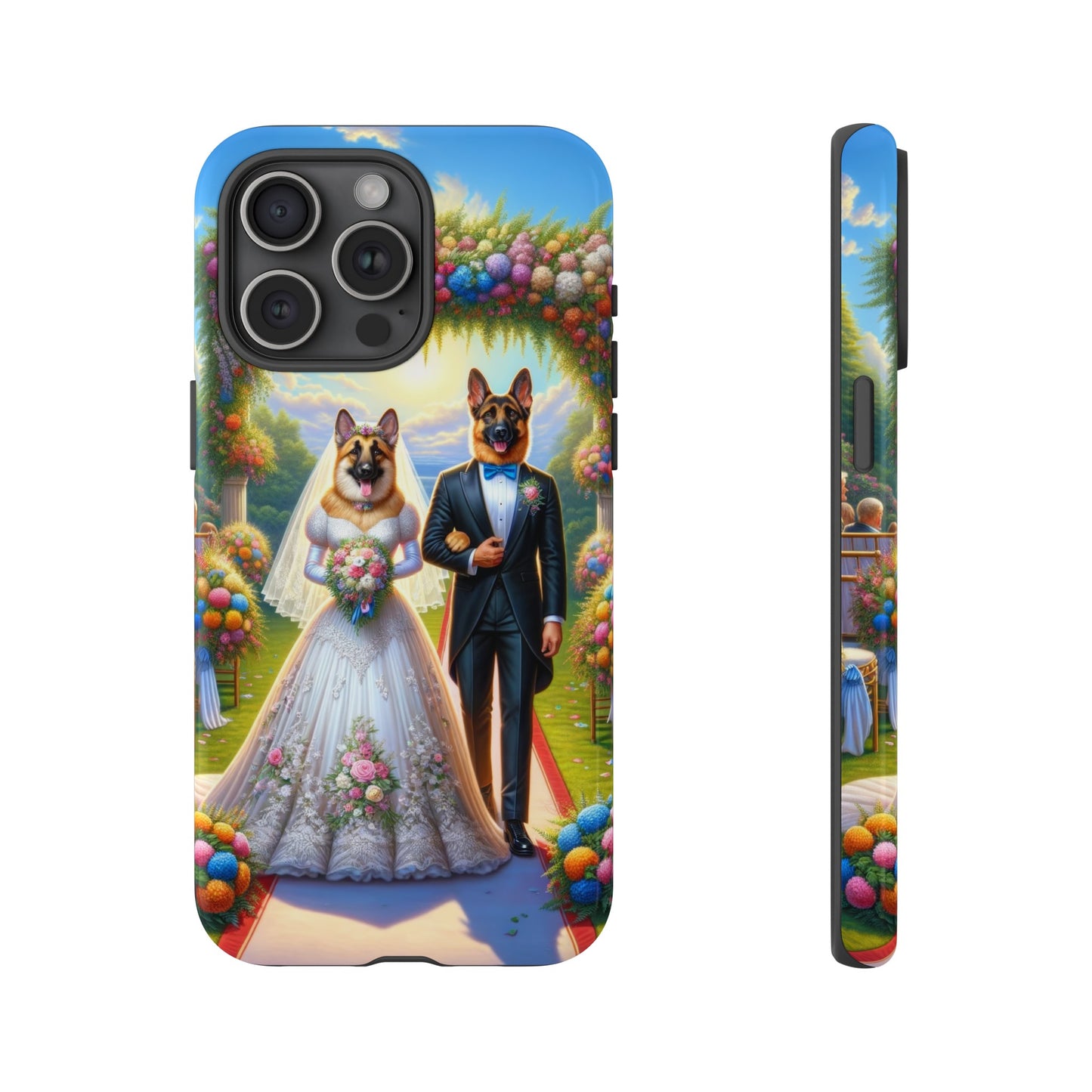 German Shepherds getting Married  Phone Case