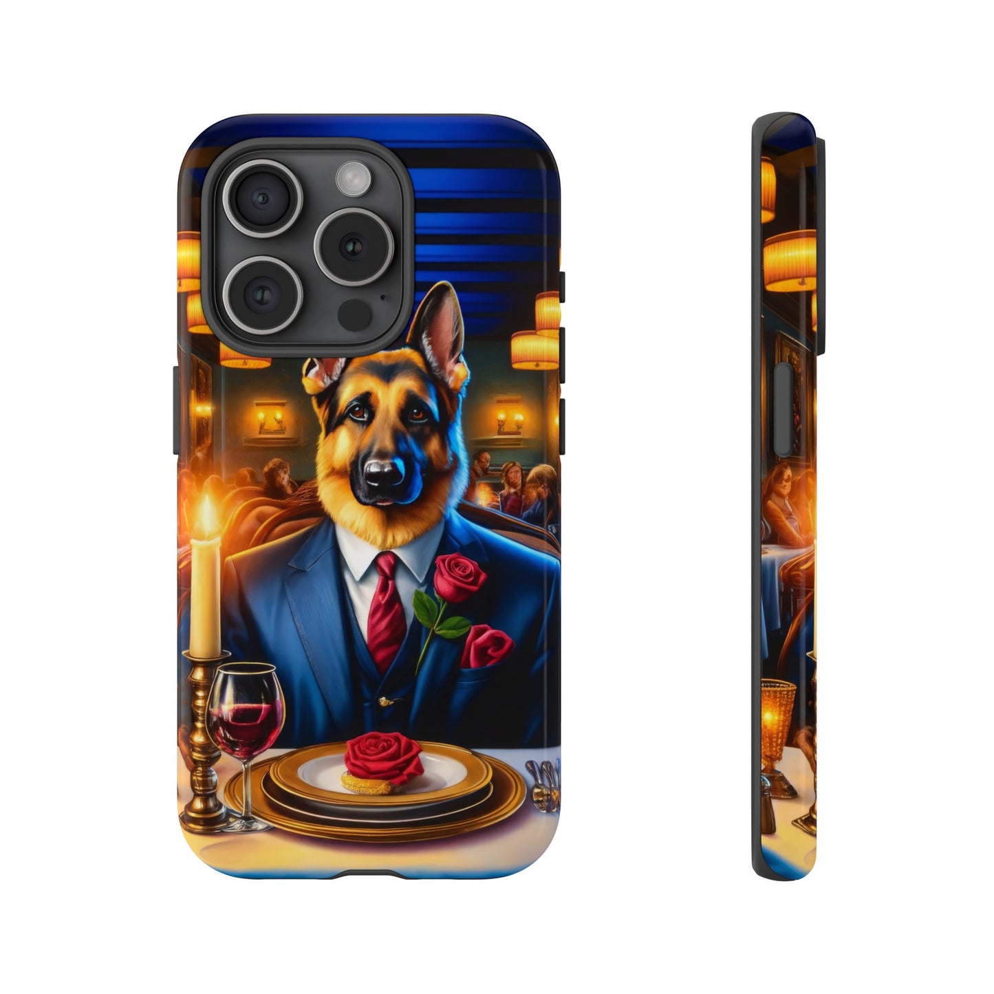 German Shepherd Going on a Date at a Restaurant Phone Case