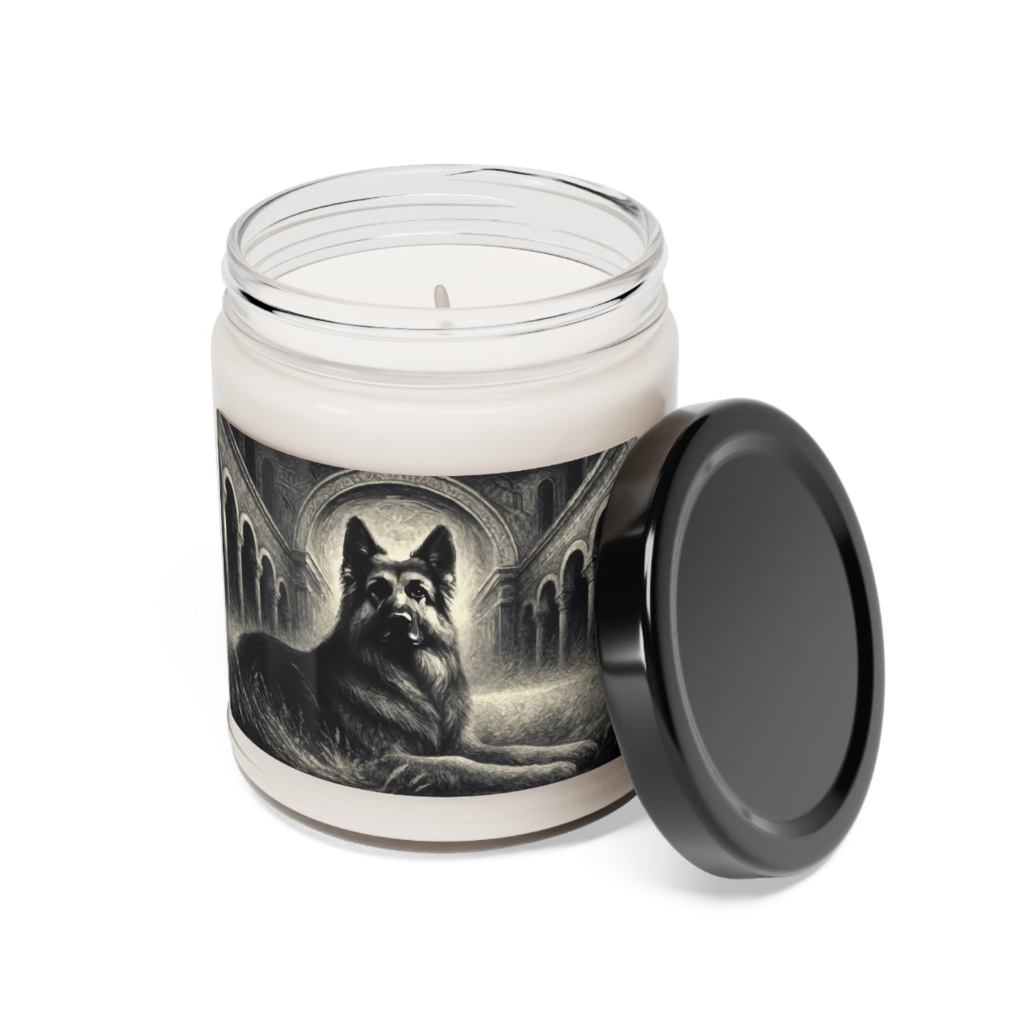 Neo-impressionism German Shepherd Scented Soy Candle, 9oz