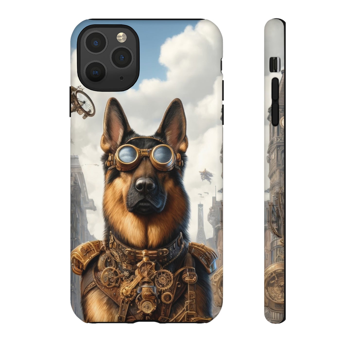 Realism and steampunk German Shepherd Phone Case