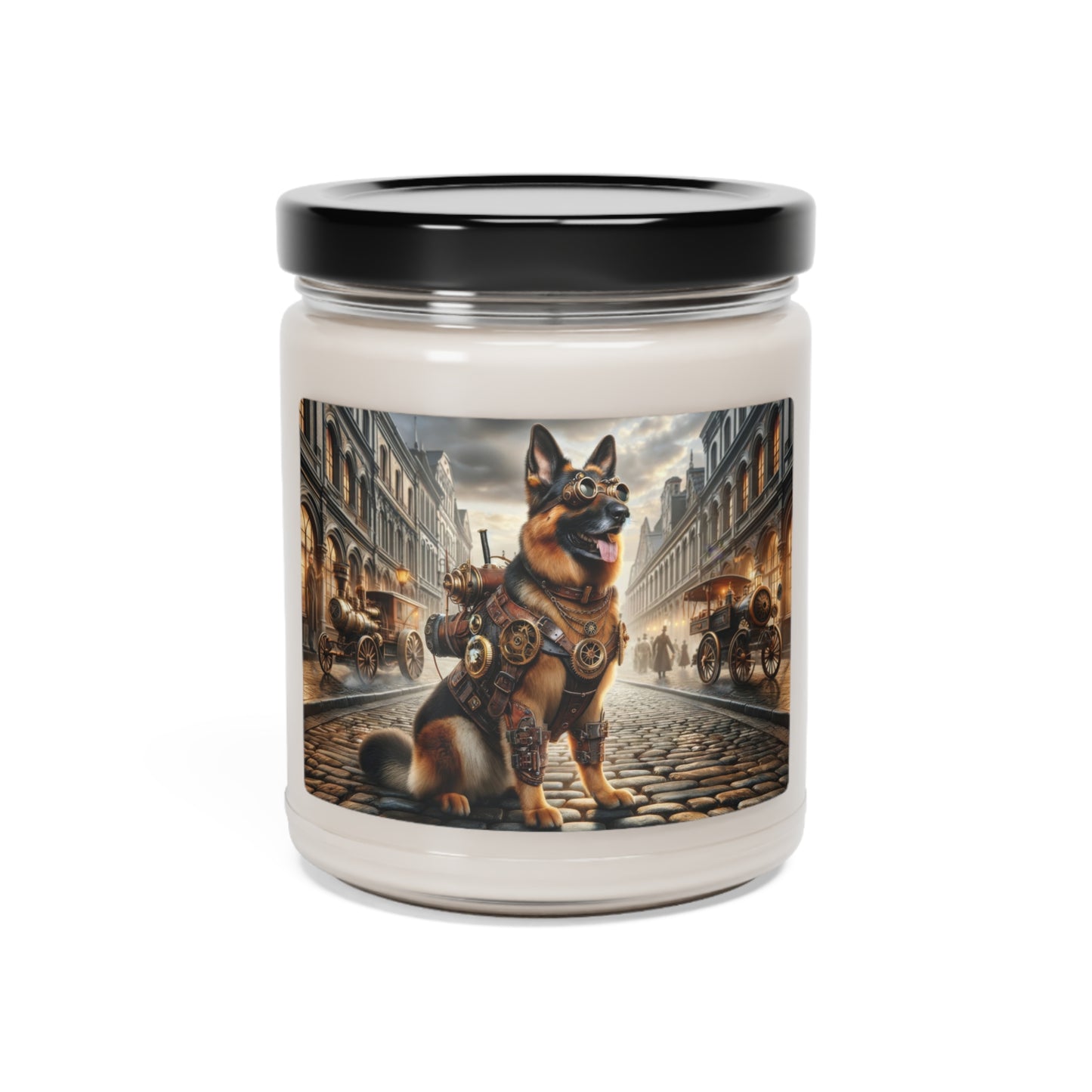 Realism and steampunk German Shepherd Scented Soy Candle, 9oz