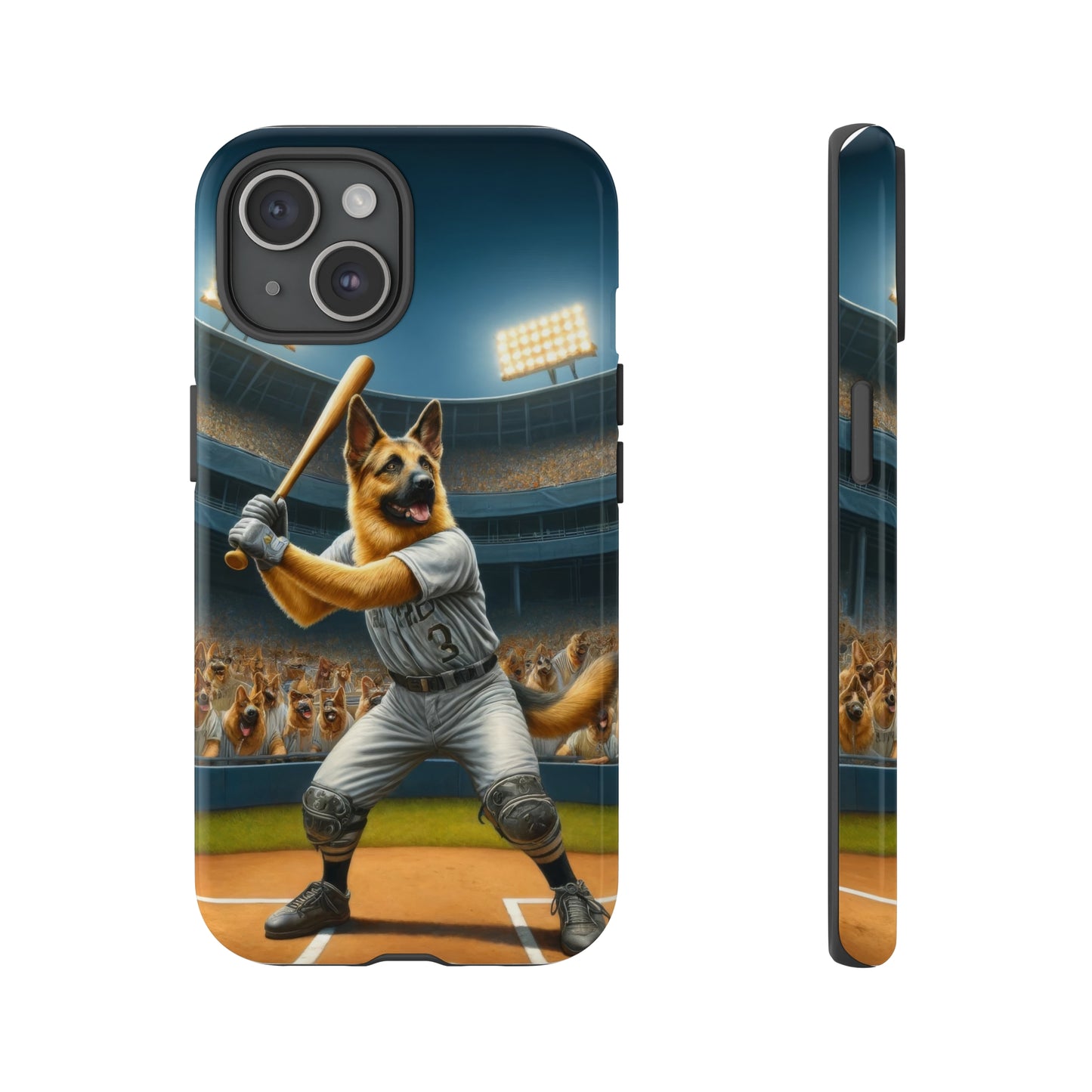 German Shepherd Playing Baseball Tough Phone Case