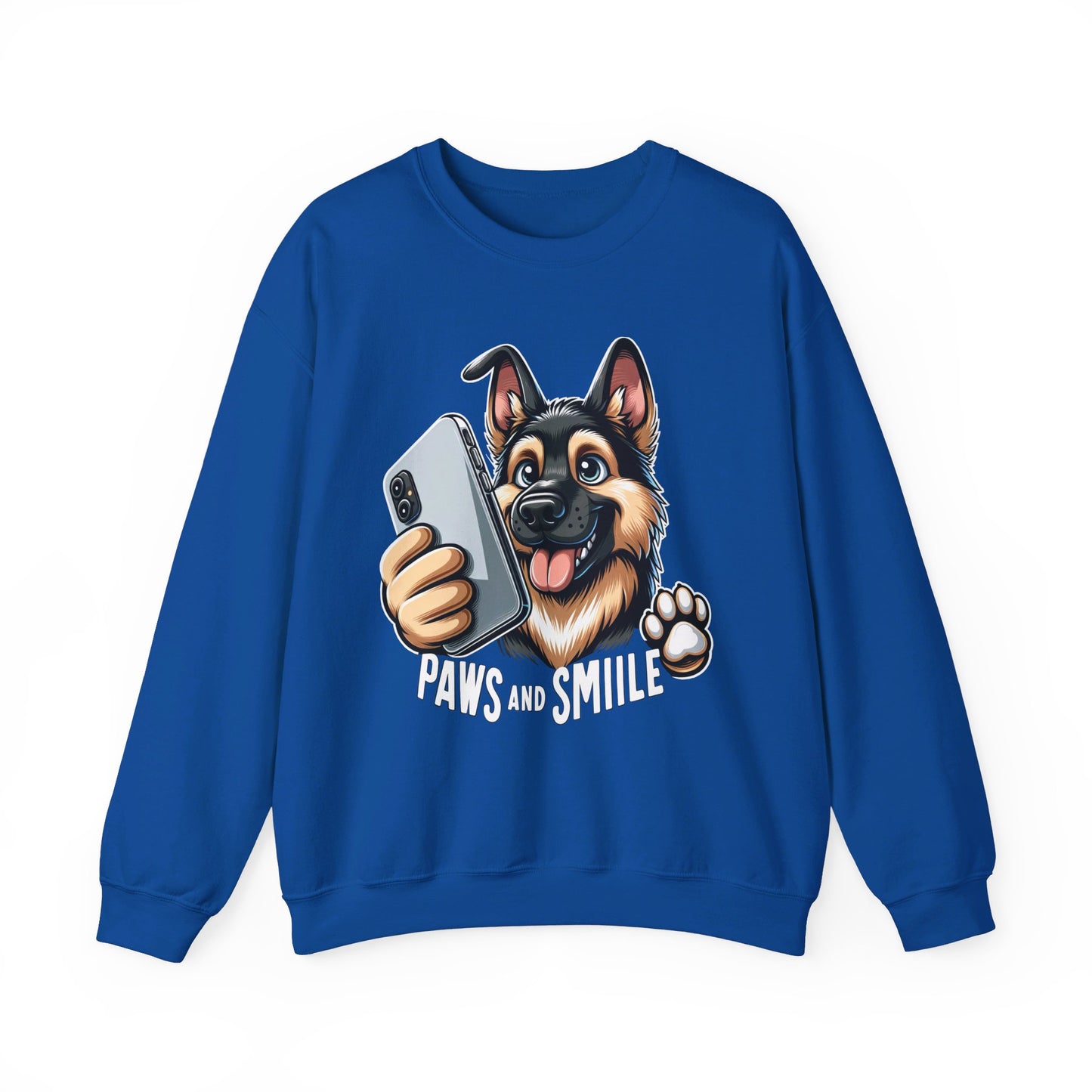 Paws and Smile Sweatshirt (10 colors) (German Shepherd)