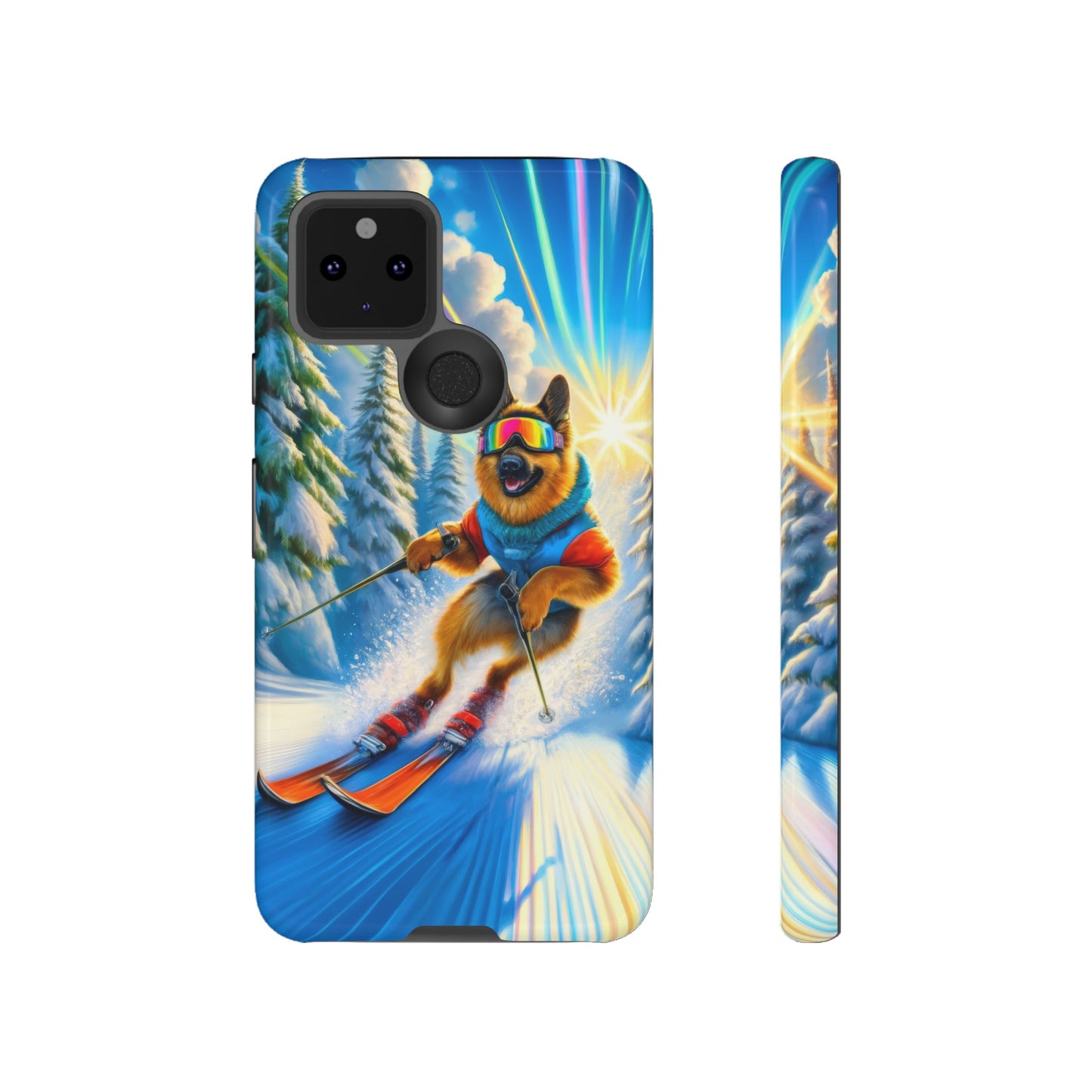 German Shepherd Skiing Phone Case