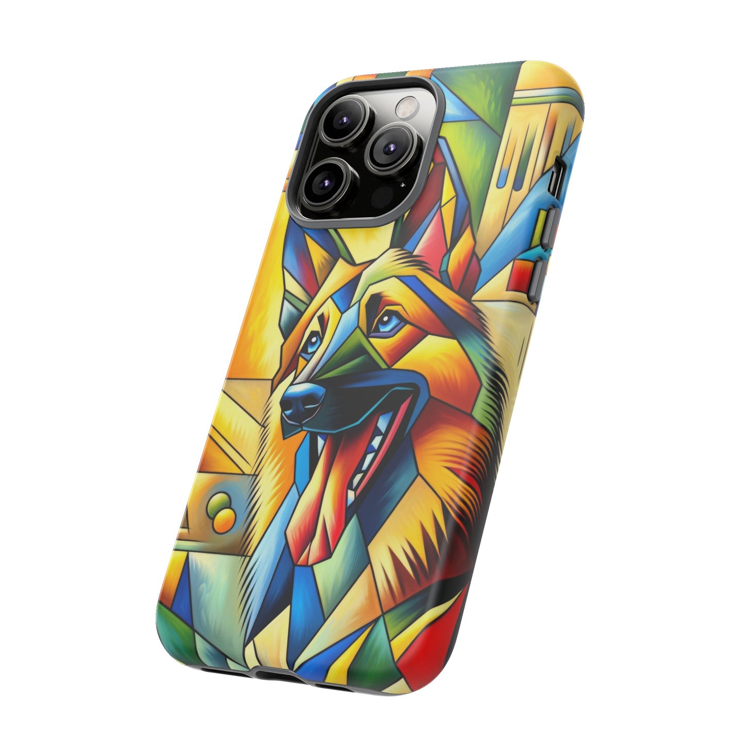 German Shepherd in Cubism Tough Phone Case