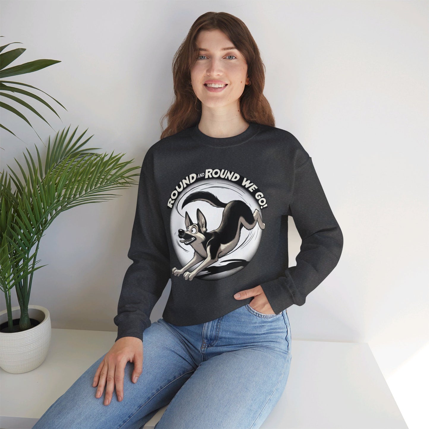 Round and Round We go! Sweatshirt (10 colors) (German Shepherd)