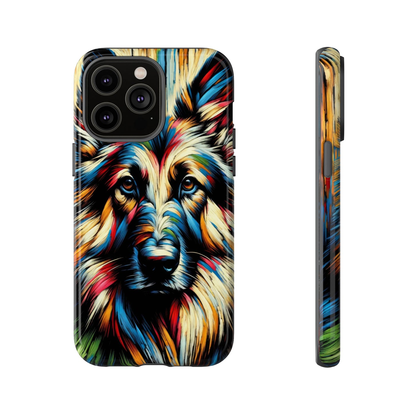 Fauvism scratchboard technique German Shepherd Phone Case