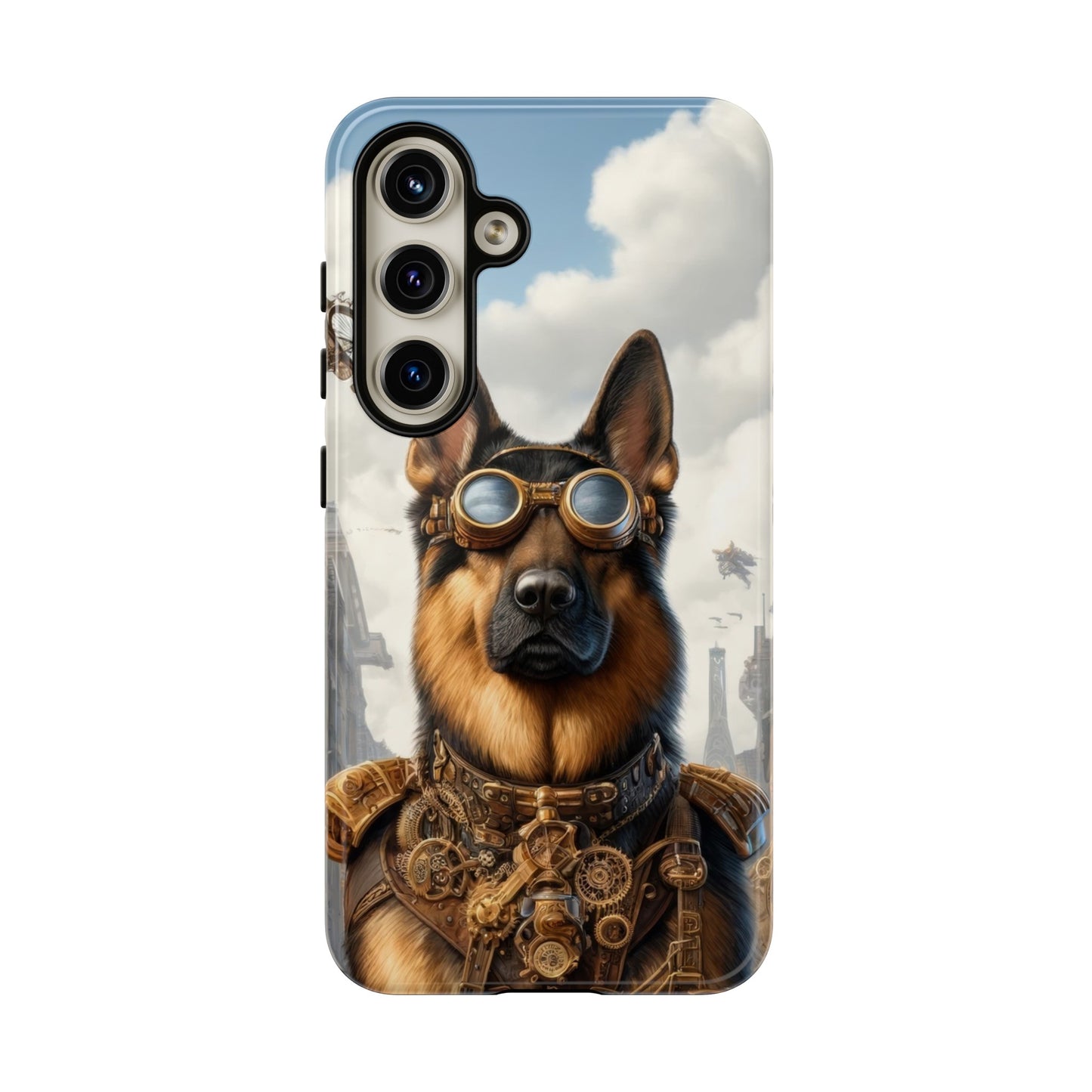 Realism and steampunk German Shepherd Phone Case