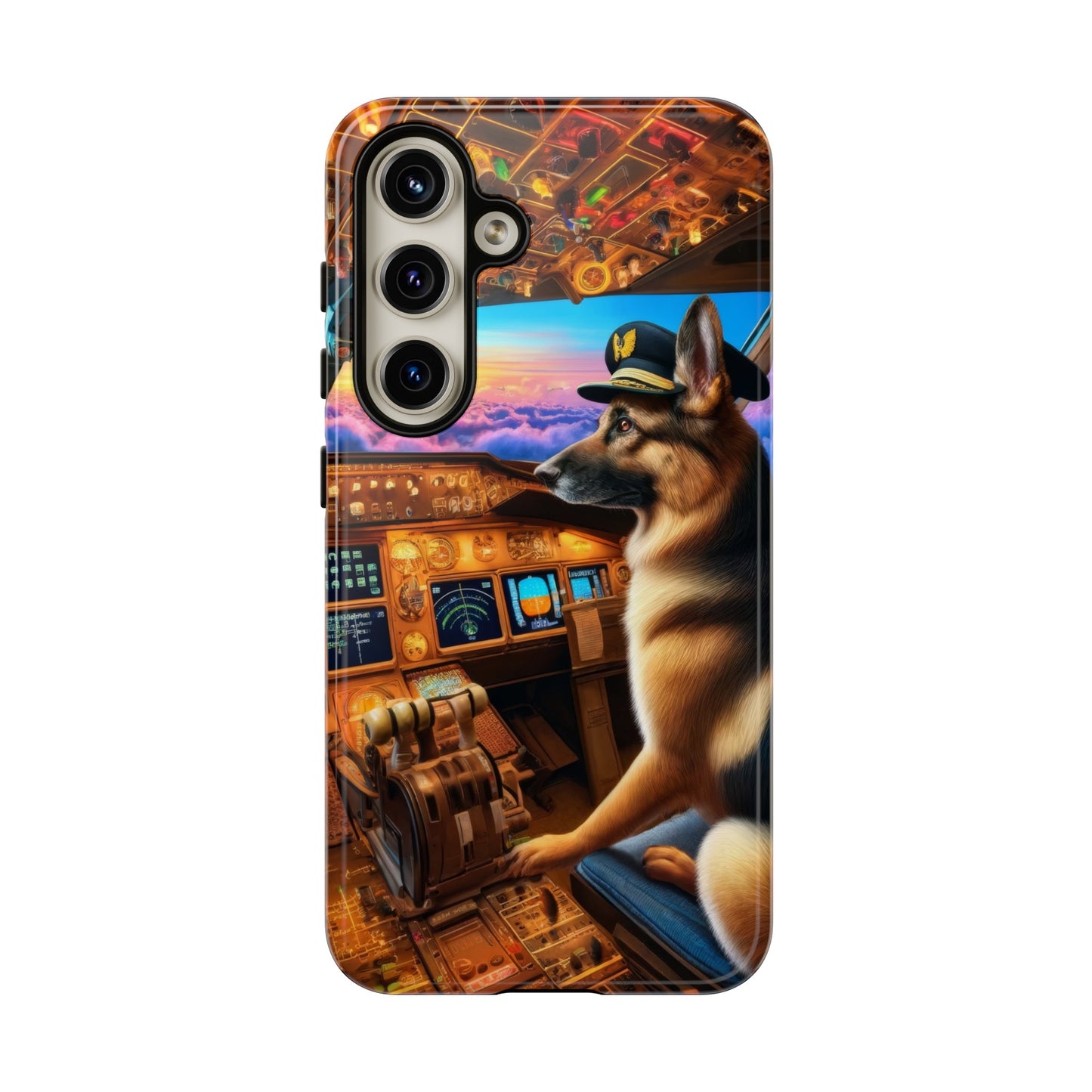 German Shepherd Flying an Airplane Phone Case