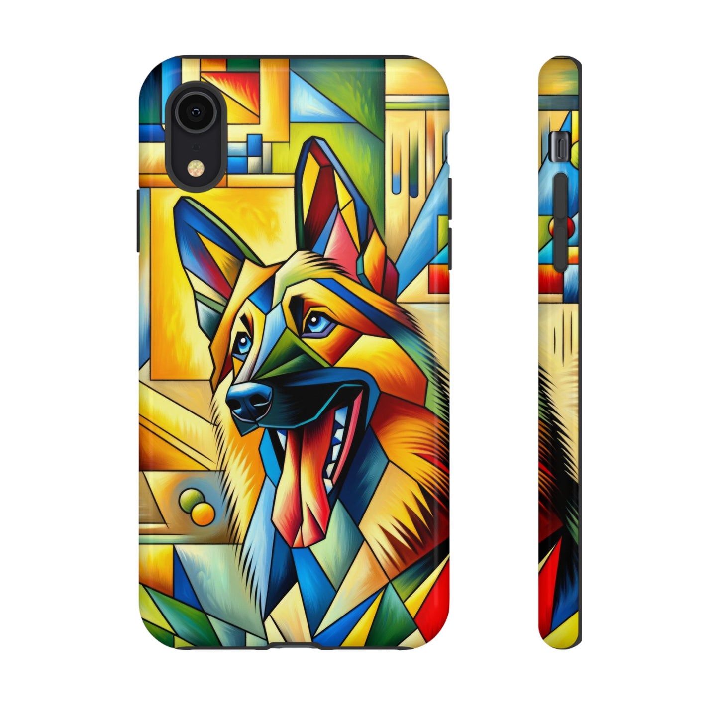 German Shepherd in Cubism Tough Phone Case