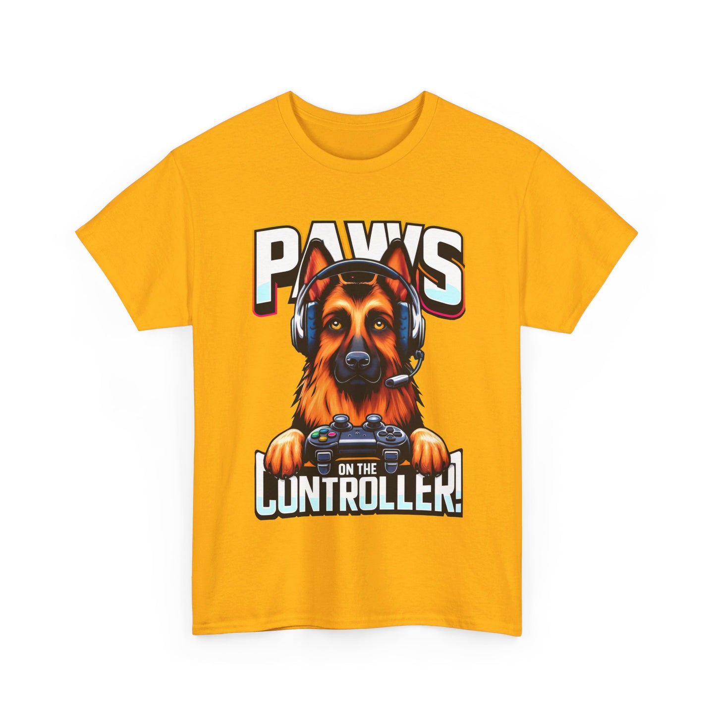 Paws on the Controller T-Shirt (13 colors) (German Shepherd)